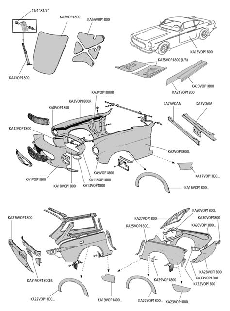 volvo p1800 body parts